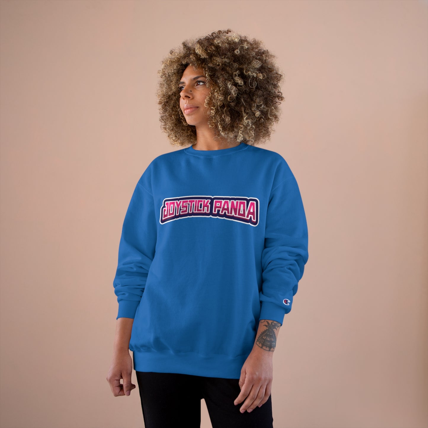 Joystick Panda Double Dry® Crewneck Sweatshirt by Champion