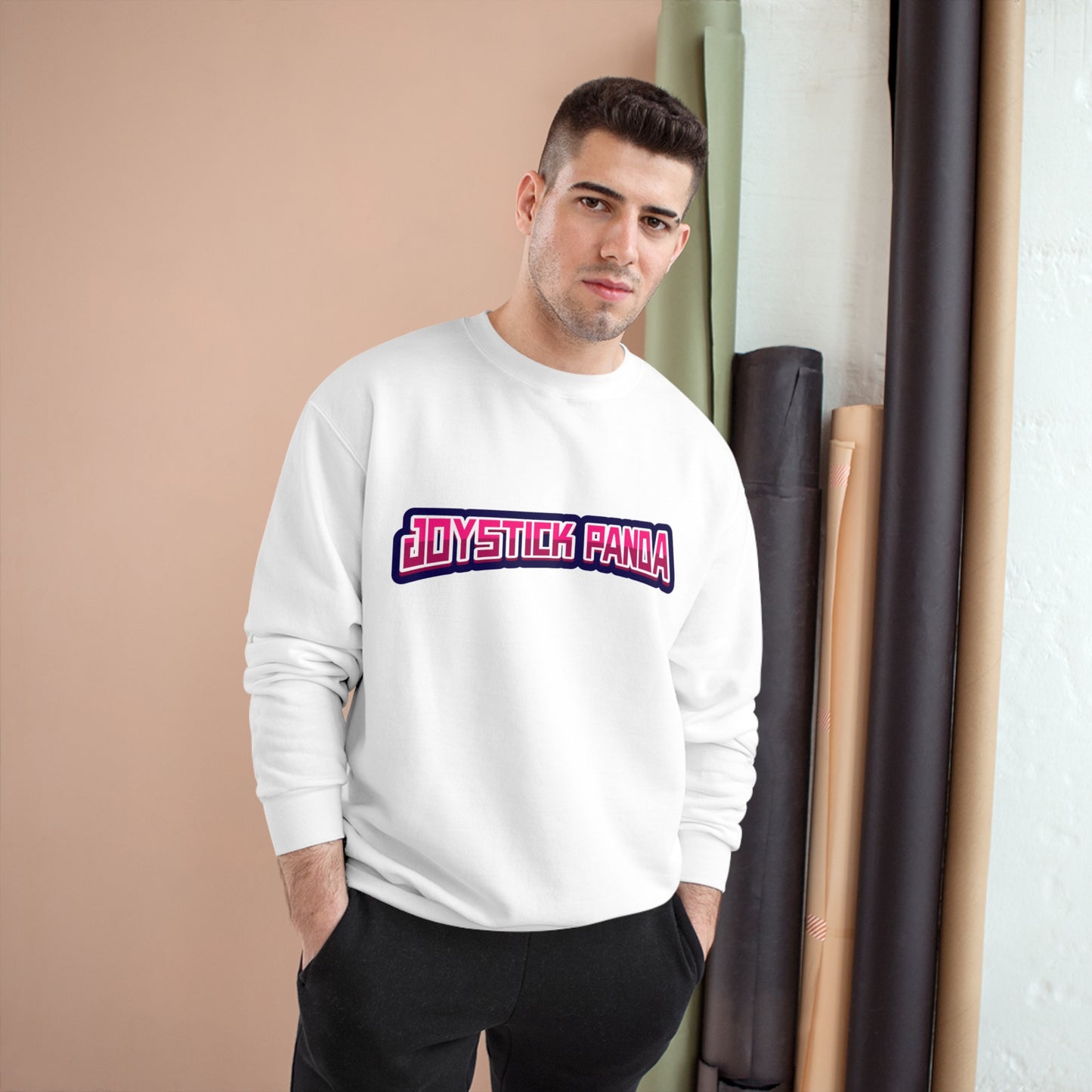 Joystick Panda Double Dry® Crewneck Sweatshirt by Champion