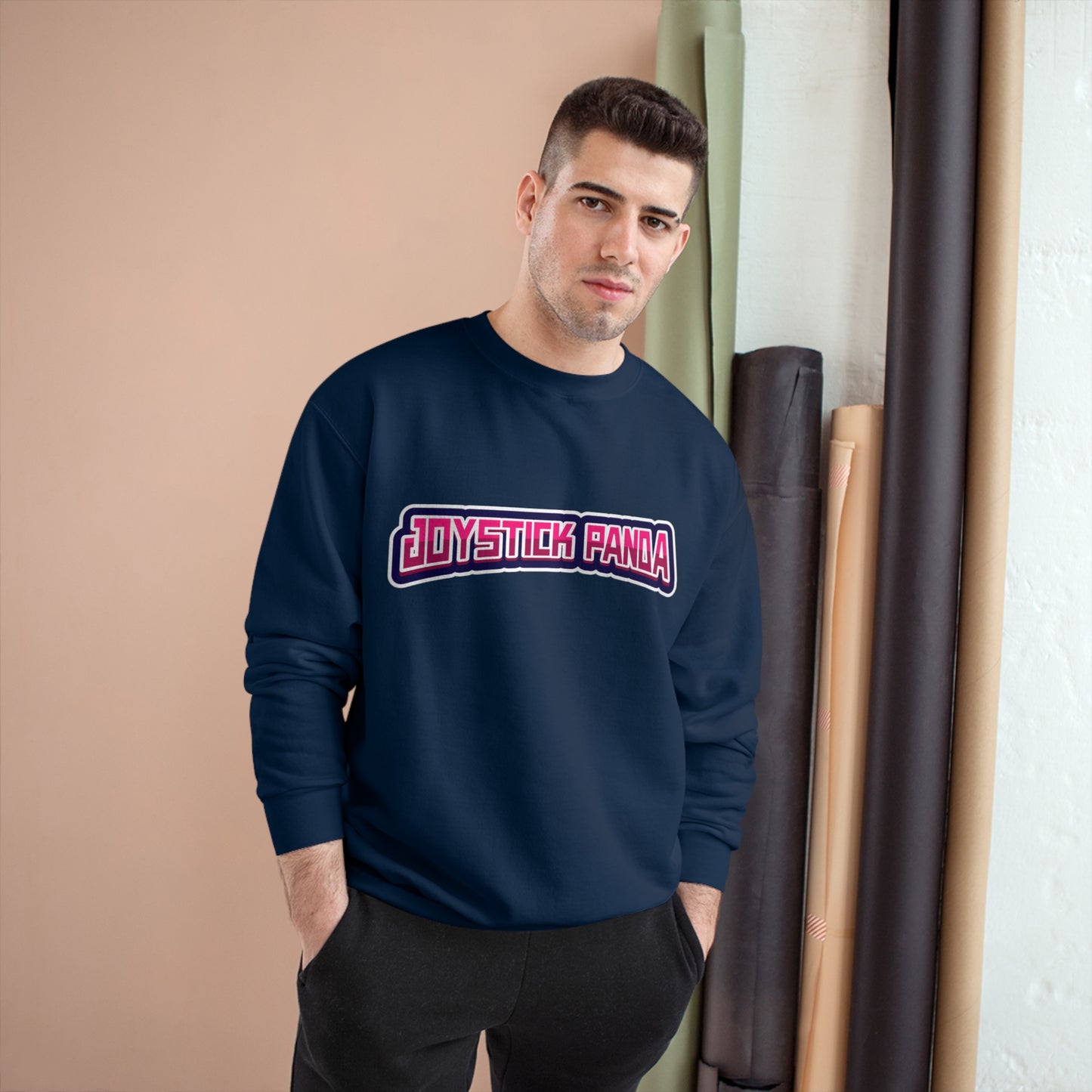 Joystick Panda Double Dry® Crewneck Sweatshirt by Champion