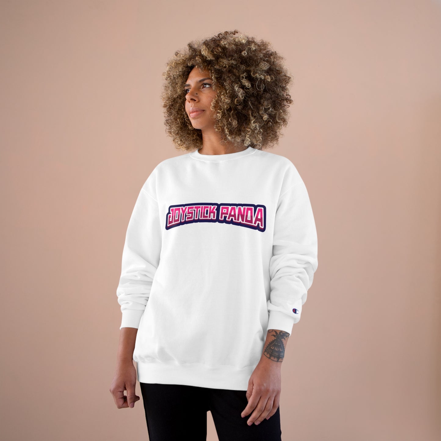Joystick Panda Double Dry® Crewneck Sweatshirt by Champion