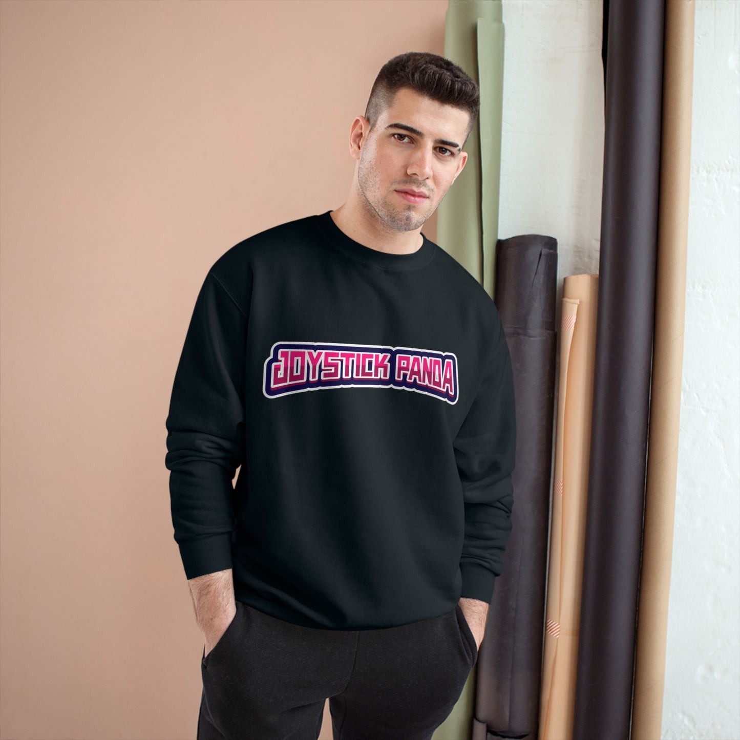 Joystick Panda Double Dry® Crewneck Sweatshirt by Champion