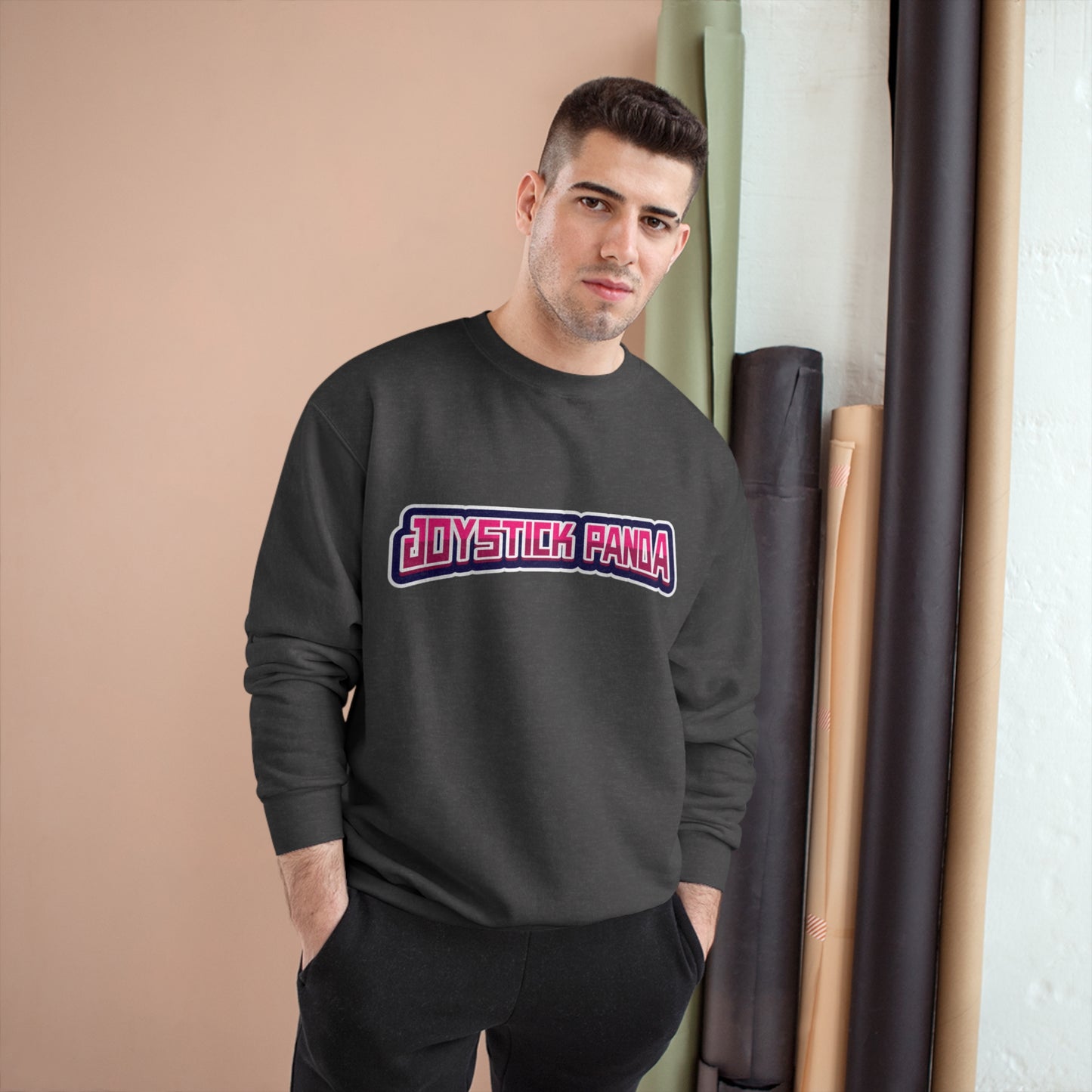 Joystick Panda Double Dry® Crewneck Sweatshirt by Champion