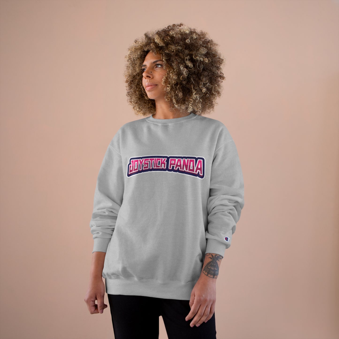 Joystick Panda Double Dry® Crewneck Sweatshirt by Champion