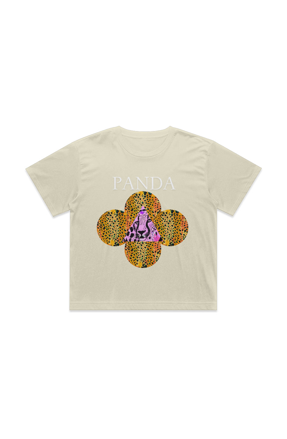 Cheetah Print Panda Crop Top Tee 4093