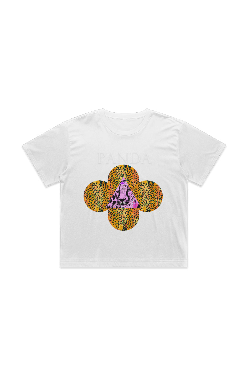 Cheetah Print Panda Crop Top Tee 4093