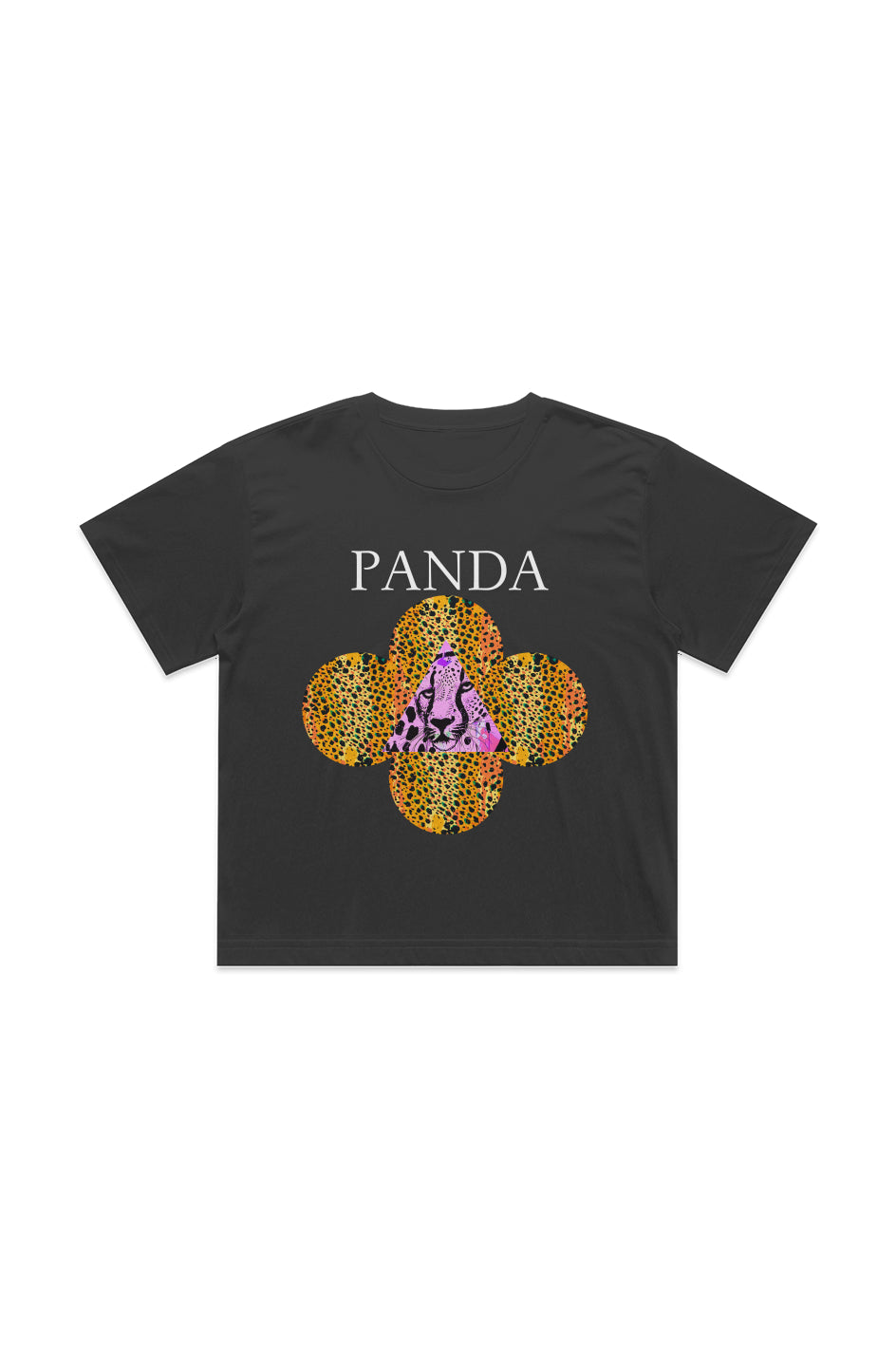 Cheetah Print Panda Crop Top Tee 4093