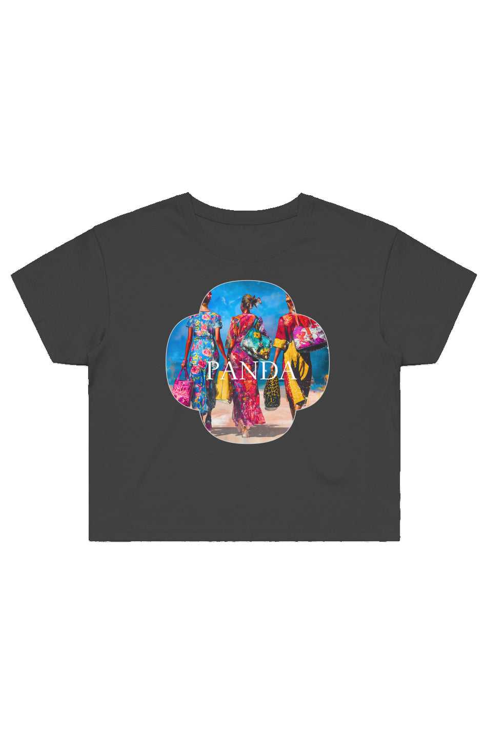 Luxe Life Girls Panda Crop Top Tee 4062