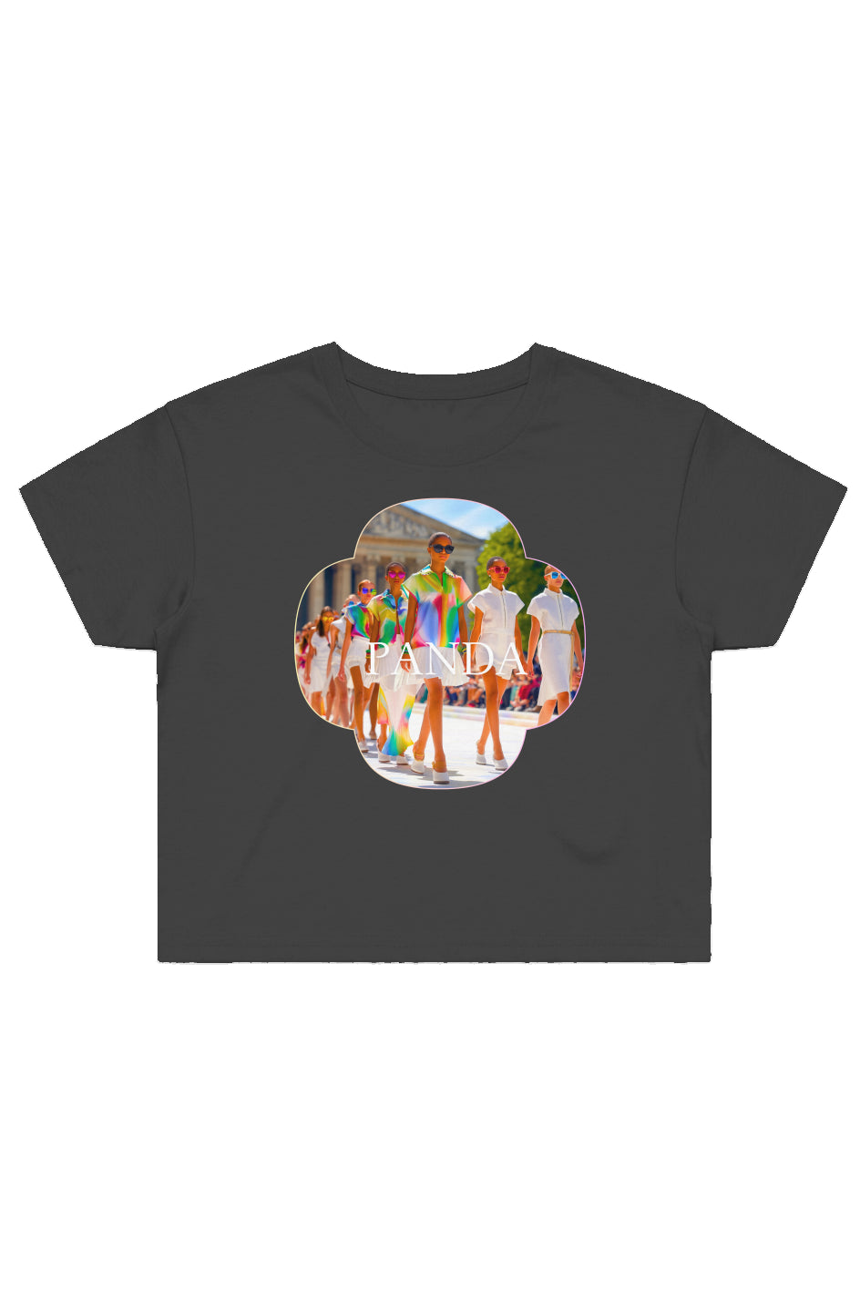 Color Cascade Crop Top Tee 4062