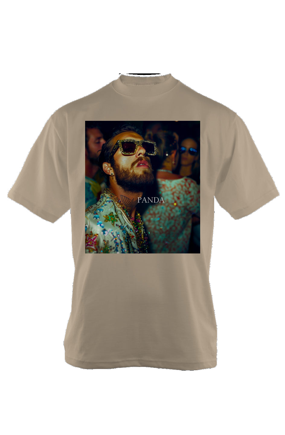 Summer Nights Panda Oversized Heavyweight T Shirt shmhss