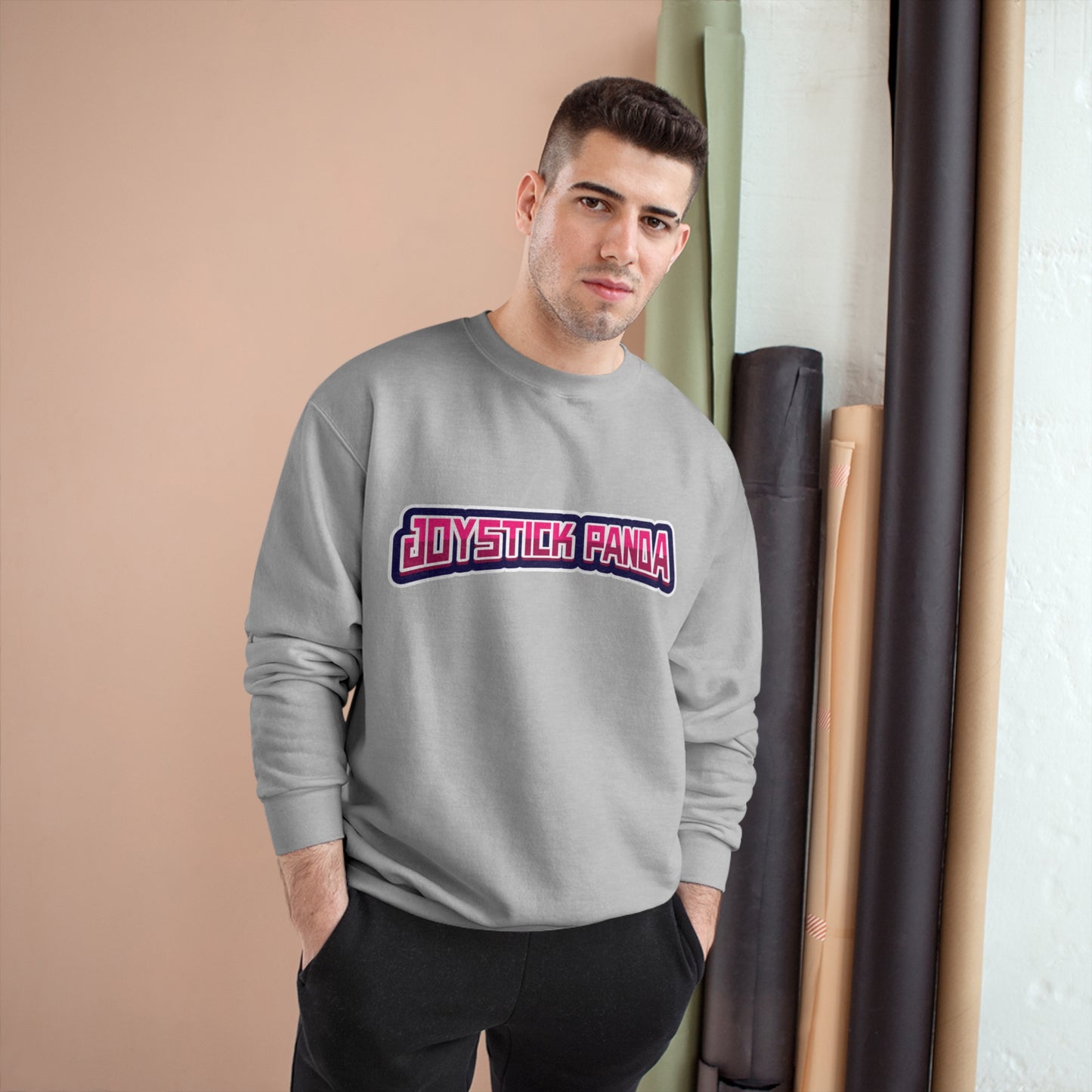 Joystick Panda Double Dry® Crewneck Sweatshirt by Champion