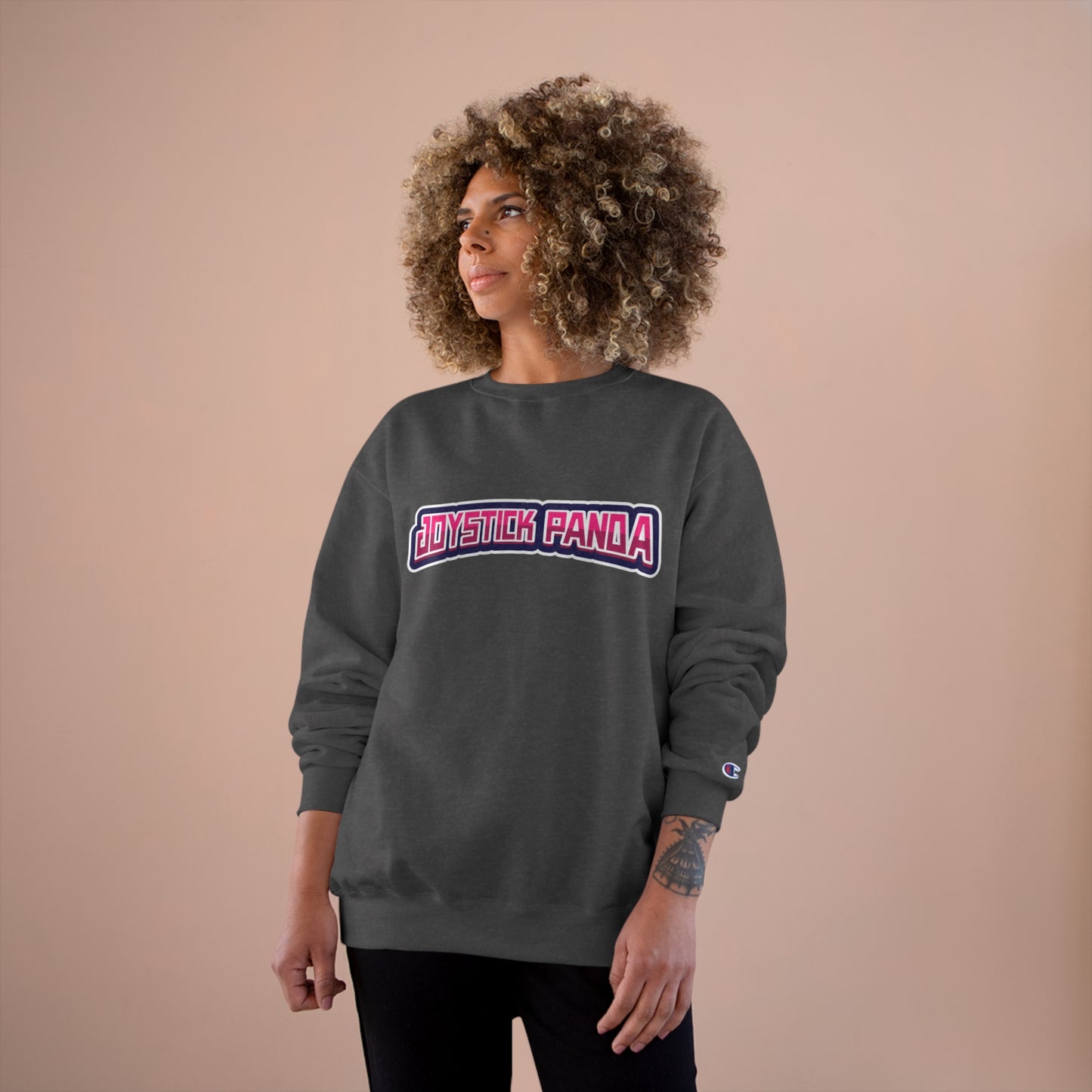 Joystick Panda Double Dry® Crewneck Sweatshirt by Champion