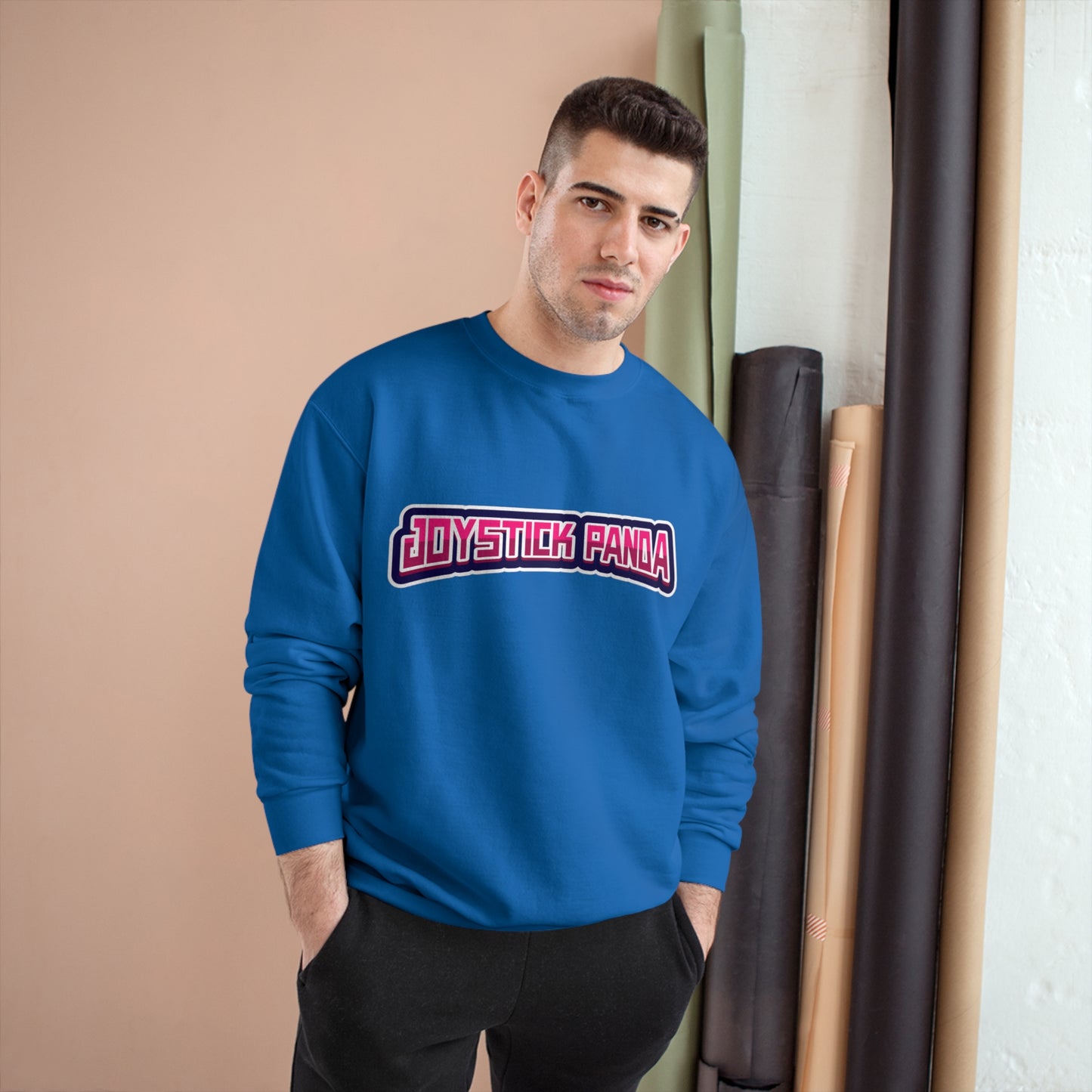 Joystick Panda Double Dry® Crewneck Sweatshirt by Champion