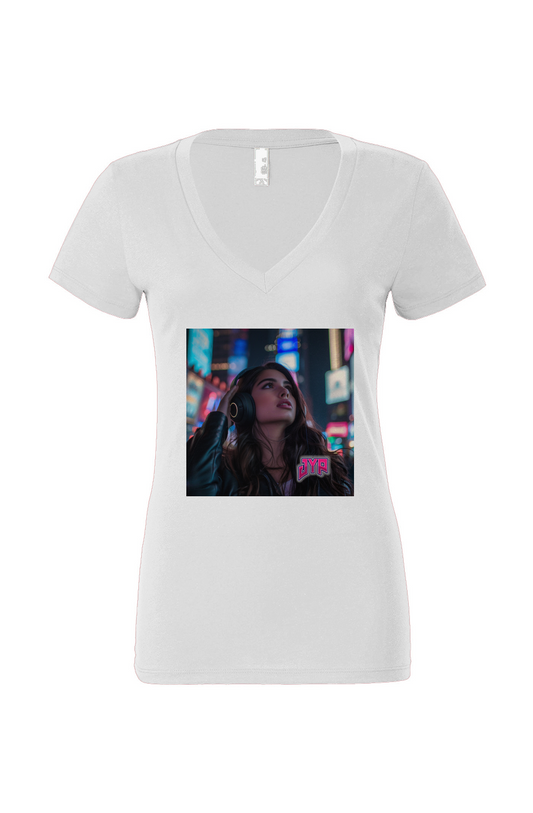 Neon Nights JYP Women’s V-Neck Tee